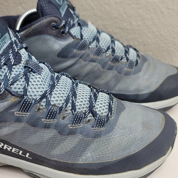 Merrell Moab Speed Mid Gore-Tex Hiking Boots Women's Blue Lightweight - Sz US 10 - Picture 4 of 9